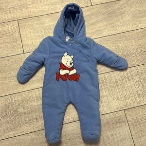 Pooh Snowsuit Winter Hooded Footie Fleece Jumpsuit